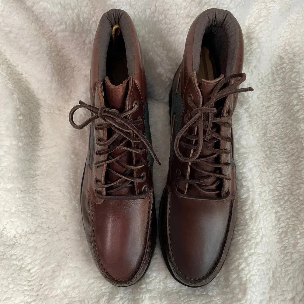 Quoddy Vintage Men's Leather Moc Toe Lace-Up Boots Made in USA Unworn w/ Box